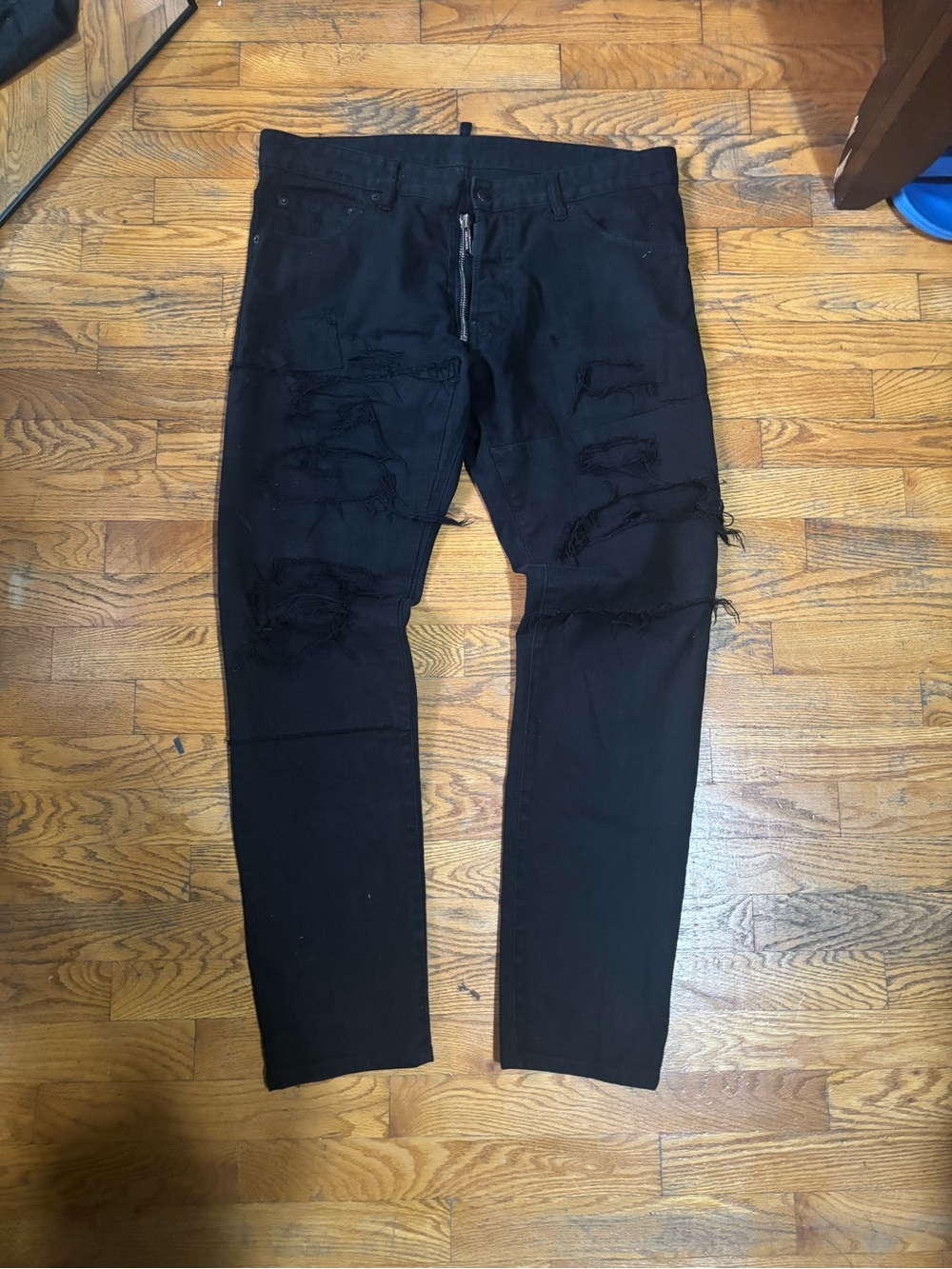 DSQUARED2 Black Distressed Slim Jeans